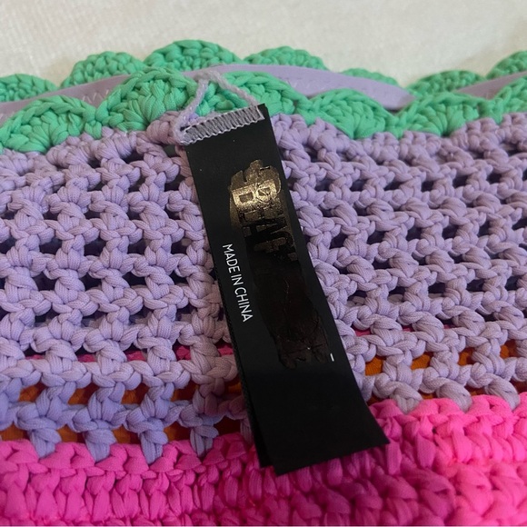 Beach Riot High-Waist Crochet Bikini Bottom in Pink, Lavender & Mint - Picture 9 of 11